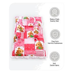 Babyhug Teddy Print Baby Bedding Set - Red