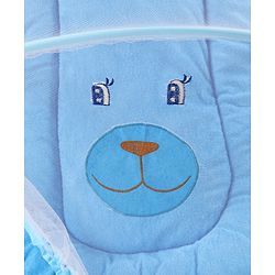 Babyhug Velvet Baby Bedding Set With Mosquito Net - Blue