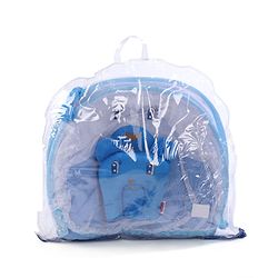 Babyhug Velvet Baby Bedding Set With Mosquito Net - Blue