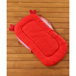 Babyhug Velvet Baby Bedding Set With Mosquito Net - Red