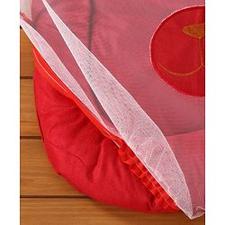 Babyhug Velvet Baby Bedding Set With Mosquito Net - Red