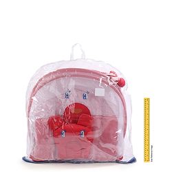 Babyhug Velvet Baby Bedding Set With Mosquito Net - Red