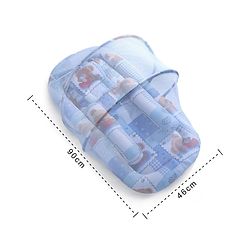 Babyhug Teddy Print Baby Jumbo Bedding Set With Mosquito Net - Blue