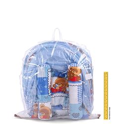 Babyhug Teddy Print Baby Jumbo Bedding Set With Mosquito Net - Blue