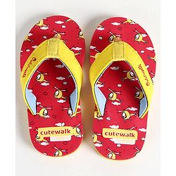 Cute Walk by Babyhug Flip Flops  Male Red 9