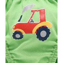 Babyhug 100% Cotton Briefs Car Print Pack of 3 - Green Blue