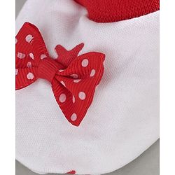 Babyhug 100% Booties Star Print - White Red