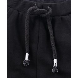 Babyhug 100% Cotton Full Length Solid Dyed Without Stretch Lounge Pant - Black