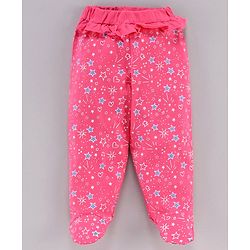 Babyhug Bootie Leggings Star Print Pack of 2 - Blue Pink