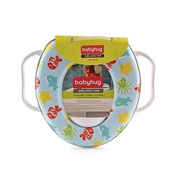 Babyhug Soft Potty Seat With Handle Fish Print- Light Blue