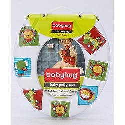 Babyhug Soft Potty Seat With Lion/Monkey Print - White