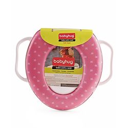 Babyhug Soft Potty Seat With Handle Star Print - Pink