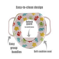 Babyhug Baby Potty Seat With Handle Fish/star Print - White