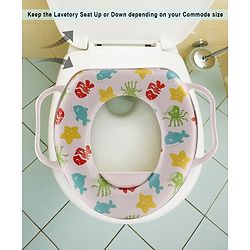 Babyhug Baby Potty Seat With Handle Fish/star Print - White