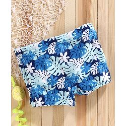 Babyhug Swimming Trunks Tropical Print - Blue