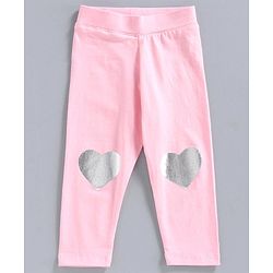 Babyhug Full Length Leggings Heart Print Pack of 2 - Navy Blue Pink