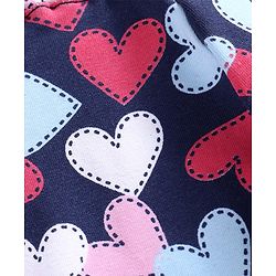 Babyhug Full Length Leggings Heart Print Pack of 2 - Navy Blue Pink