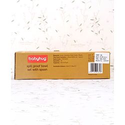 Babyhug Stainless Steel Spill Proof Bowl Set Of 2 With Spoon (Colour May Vary)