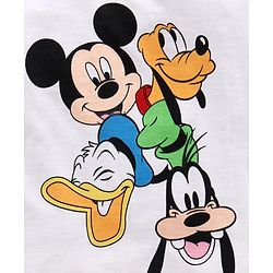 Babyhug Half Sleeves Tee Mickey Mouse & Friends - White