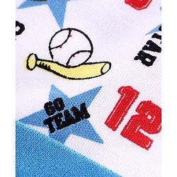 Babyhug 100% Cotton Cap Baseball Print Blue White -  Diameter 10 cm