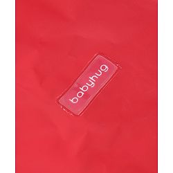 Babyhug Full Sleeves Hooded Raincoat With School Bag Provision  - Red