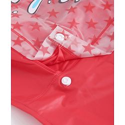Babyhug Full Sleeves Hooded Raincoat With School Bag Provision  - Red
