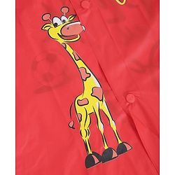 Babyhug Full Sleeves Raincoat Animal Print - Red