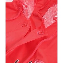 Babyhug Full Sleeves Raincoat Animal Print - Red