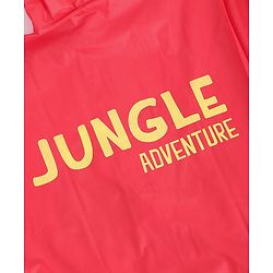 Babyhug Full Sleeves Raincoat Animal Print - Red
