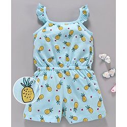 Babyhug Sleeveless Jumpsuit Pineapple Print - Blue