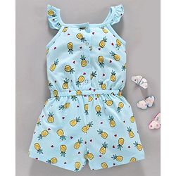 Babyhug Sleeveless Jumpsuit Pineapple Print - Blue