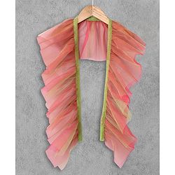 Babyhug Embroidered Ghagra and Sleeveless Choli Set with Net Dupatta - Pink