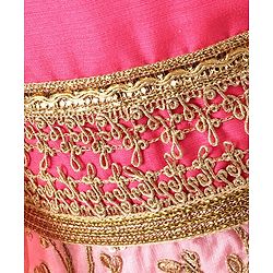Babyhug Embroidered Ghagra and Sleeveless Choli Set with Net Dupatta - Pink