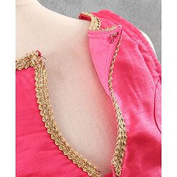Babyhug Embroidered Ghagra and Sleeveless Choli Set with Net Dupatta - Pink