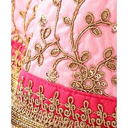 Babyhug Embroidered Ghagra and Sleeveless Choli Set with Net Dupatta - Pink