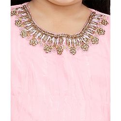 Babyhug Sleeveless Full Length Embroidered Gown - Pink