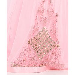 Babyhug Sleeveless Full Length Embroidered Gown - Pink