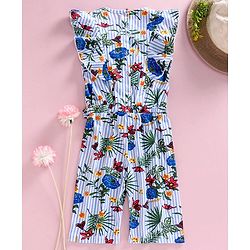 Babyhug Sleeveless Jumpsuit Floral Print - Blue