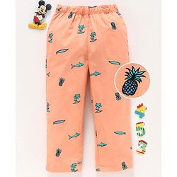 Babyhug Full Length Lounge Pant Multiprint - Peach