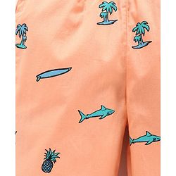 Babyhug Full Length Lounge Pant Multiprint - Peach