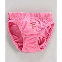 Babyhug 100% Cotton Printed Panties Pack of 3 - Pink White Yellow