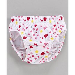 Babyhug 100% Cotton Printed Panties Pack of 3 - Pink White Yellow
