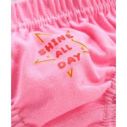 Babyhug 100% Cotton Printed Panties Pack of 3 - Pink White Yellow