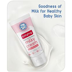 Babyhug Milk Protein Formula Daily Full Body and Face Moisturizing Milky Cream Ideal for Newborn Baby'S Delicate Skin - 50 g