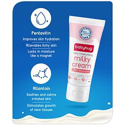 Babyhug Milk Protein Formula Daily Full Body and Face Moisturizing Milky Cream Ideal for Newborn Baby'S Delicate Skin - 50 g