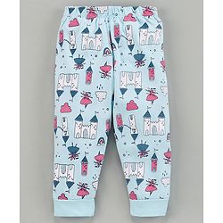 Babyhug Half Sleeves Night Suit Fairy Print - Pink Blue