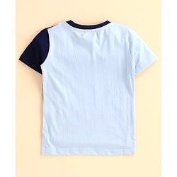 Babyhug Half Sleeves Tee Monster Print - Blue