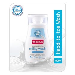 Babyhug Milk Protein Formula Daily Head To Toe Milky Wash No Tear Formula For Newborn Baby 2 In 1 Shampoo & Body Wash - 100 ml