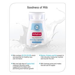 Babyhug Milk Protein Formula Daily Head To Toe Milky Wash No Tear Formula For Newborn Baby 2 In 1 Shampoo & Body Wash - 100 ml