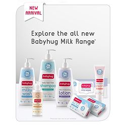 Babyhug Milk Protein Formula Daily Head To Toe Milky Wash No Tear Formula For Newborn Baby 2 In 1 Shampoo & Body Wash - 100 ml